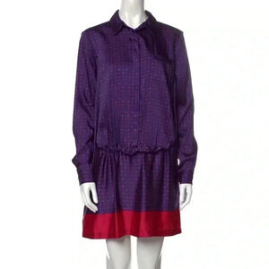 Thakoon Collective Printed Mini Shirt Dress, Cinched Diamond Shirt Dress Size 10